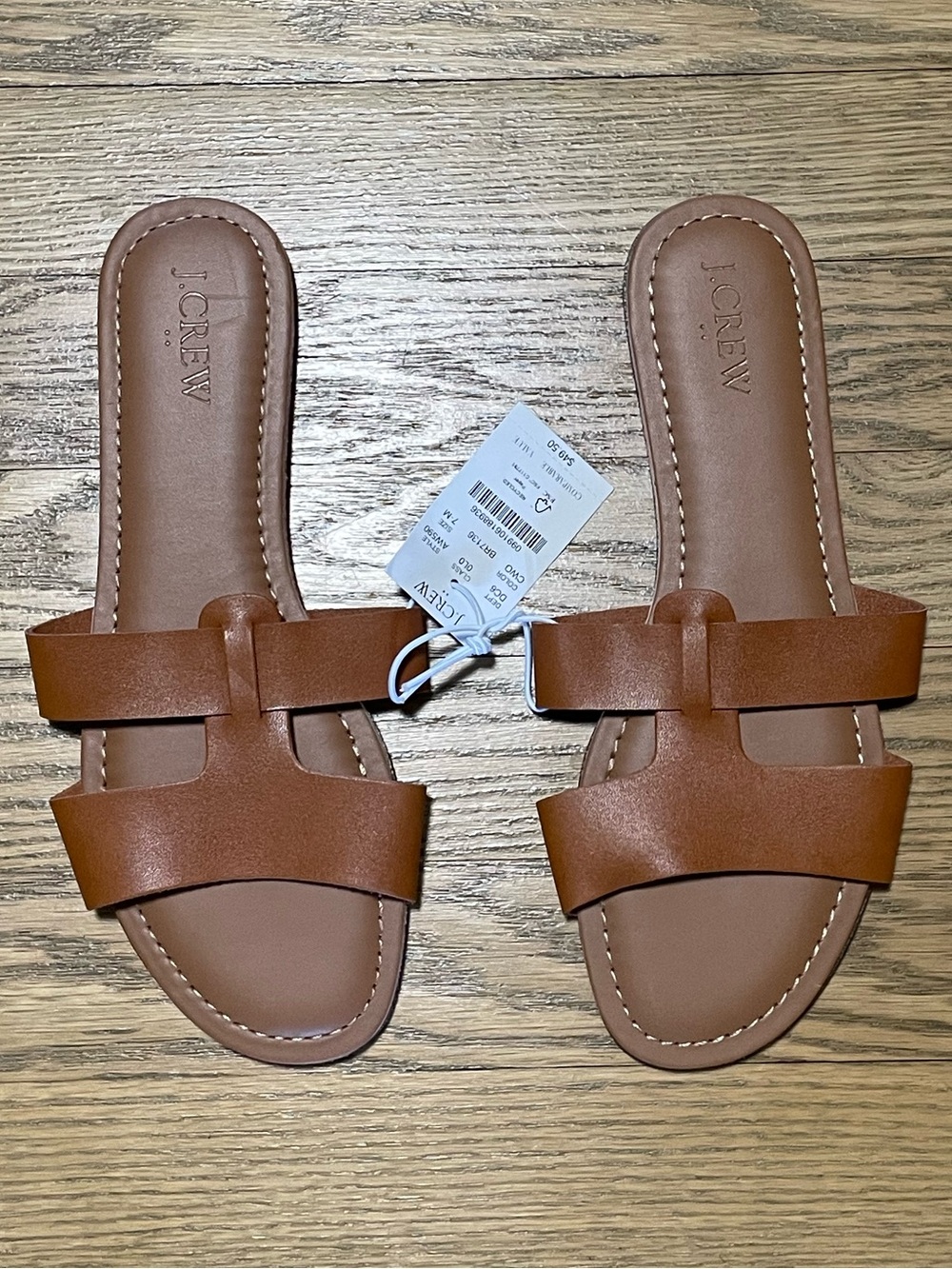 NWT - J.Crew Beachside Slide Sandals Old Clove Brown - Sz 7